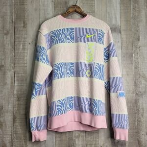 Nike Pastel Striped Sweatshirt. Mens Size Small.